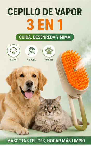Cepillo de Vapor 3 en 1